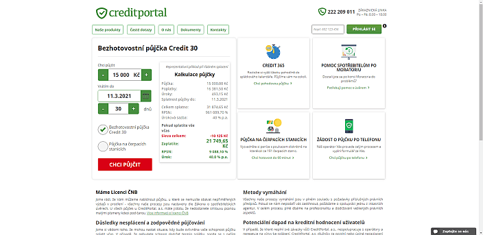 Žádost o půjčku od Creditportal - o jakou částku máte zájem?
