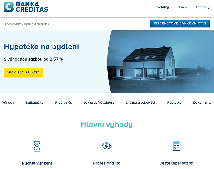 Banka Creditas nově nabízí hypotéky na bydlení Banka Creditas nově nabízí hypotéky na bydlení