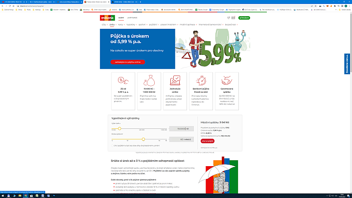 Žádost o půjčku mBank mPůjčka Plus - vyberte si výši a splatnost úvěru